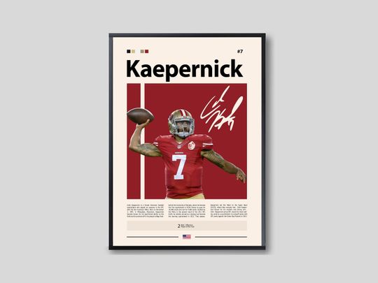 Colin Kaepernick Poster, San Francisco football Poster, Sports Poster, football Fans, Football Poster, football Wall Art, Sports Bedroom Posters