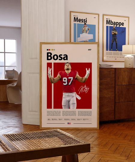 Nick Bosa Poster, San Francisco Print, football Poster, Sports Poster, football Fans, Football Poster, football Wall Art, Sports Bedroom Posters