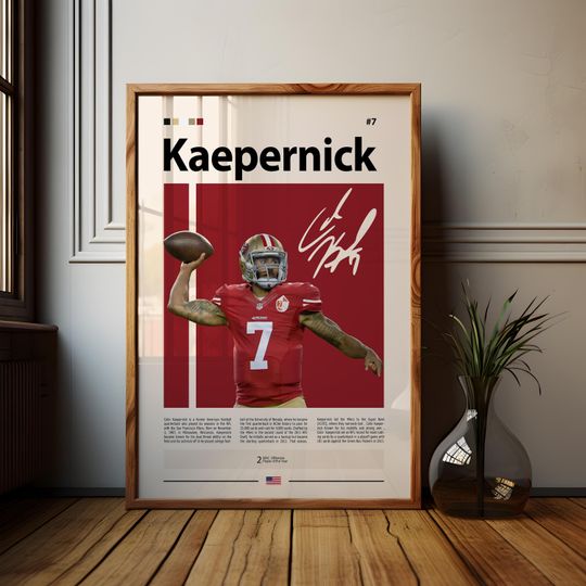 Colin Kaepernick Poster, San Francisco football Poster, Sports Poster, football Fans, Football Poster, football Wall Art, Sports Bedroom Posters