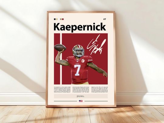 Colin Kaepernick Poster, San Francisco football Poster, Sports Poster, football Fans, Football Poster, football Wall Art, Sports Bedroom Posters