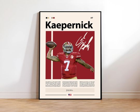Colin Kaepernick Poster, San Francisco football Poster, Sports Poster, football Fans, Football Poster, football Wall Art, Sports Bedroom Posters
