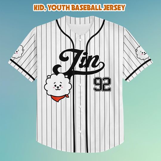Personalized Jin RJ BT21 Baseball Jersey, Jin Run SeokJin Ep Tour Baseball Jersey, Jin World Tour 2025 Shirt, Kpop Merch