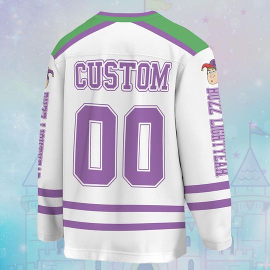 Personalized Buzz Lightyear Mardi Gras Hockey Jersey, Disney Toy Story Buzz Lightyear Jersey, Disney Baseball Team Outfit