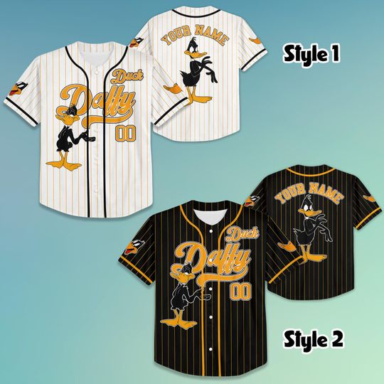 Personalized Daffy Duck Collection Baseball Jersey, Custom Daffy Duck Baseball Jersey, Daffy Duck Jersey Shirt, Baseball Fan Lover Gift