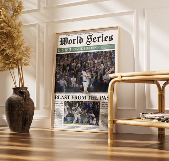 Freddie Freeman's Walk-Off Grand Slam Newspaper Print Poster