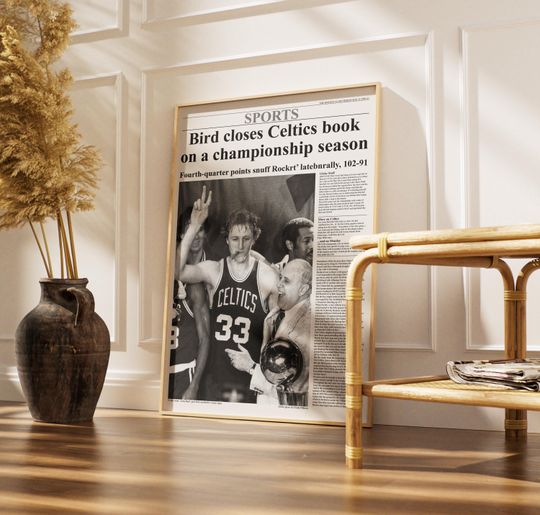 1981 Boston Celtics NBA Champion Framed Front Page Newspaper Print