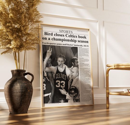 1981 Boston Celtics NBA Champion Framed Front Page Newspaper Print