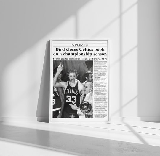 1981 Boston Celtics NBA Champion Framed Front Page Newspaper Print