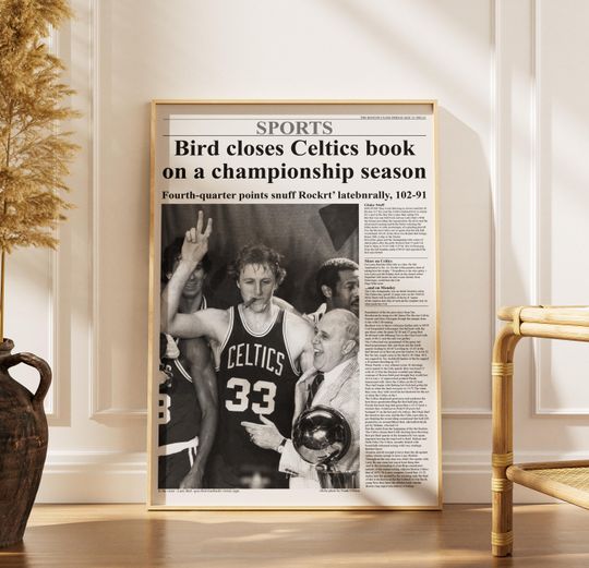 1981 Boston Celtics NBA Champion Framed Front Page Newspaper Print