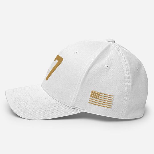 Charlie Kirk 47 Hat  Gold Embroidered White Cap