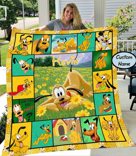 Personalized Pluto Dog Fleece Blanket for Home & Living