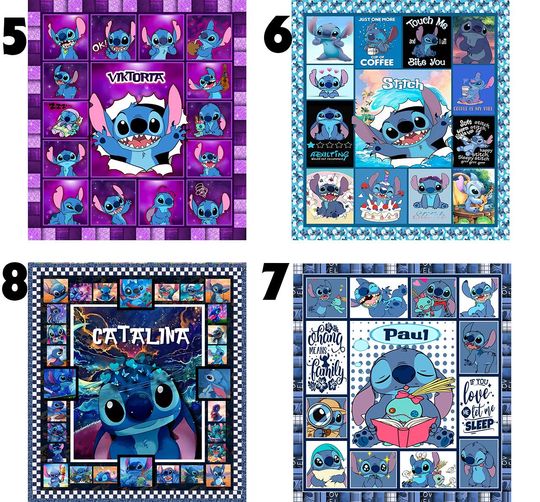 Personalized Lilo & Stitch Quilt Blanket: Custom Name