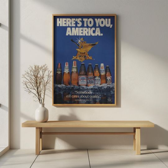 Vintage AnheuserBusch Beer Poster Heres to You