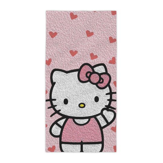 Hello Kitty Beach Towel,GF Gift,Towel,Fabric Towel