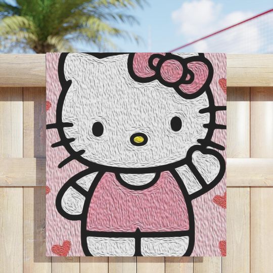 Hello Kitty Beach Towel,GF Gift,Towel,Fabric Towel