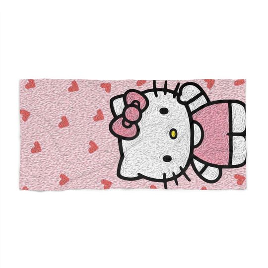 Hello Kitty Beach Towel,GF Gift,Towel,Fabric Towel