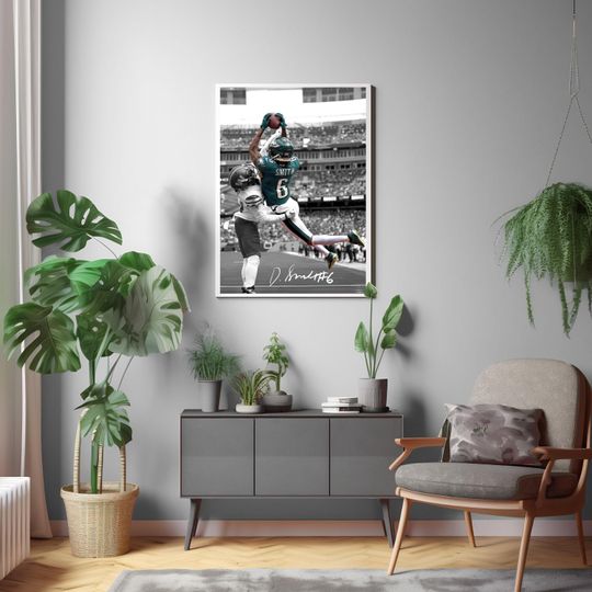 Devonta Smith Poster, Signed Football Poster