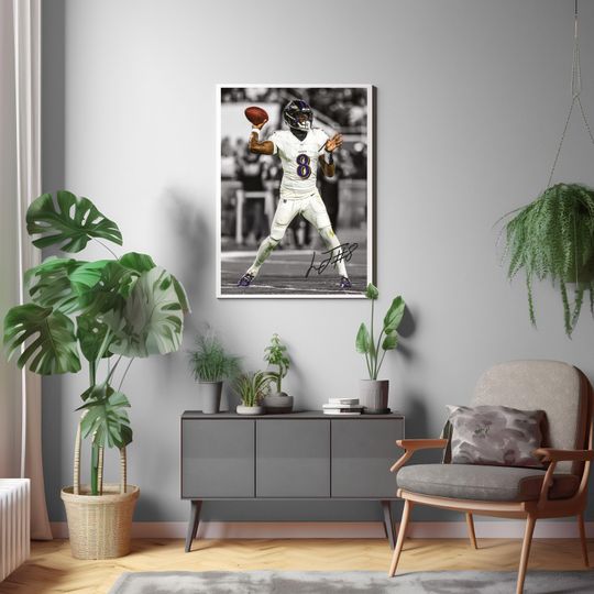 Lamar Jackson Poster, Signed Football Poster