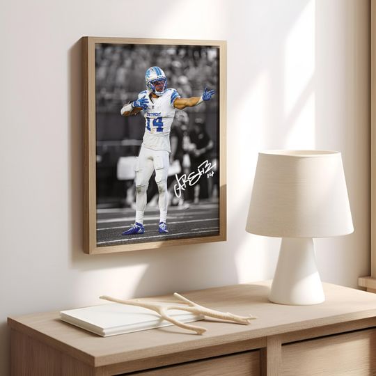 Amon-Ra St Brown Poster Signed Football Poster