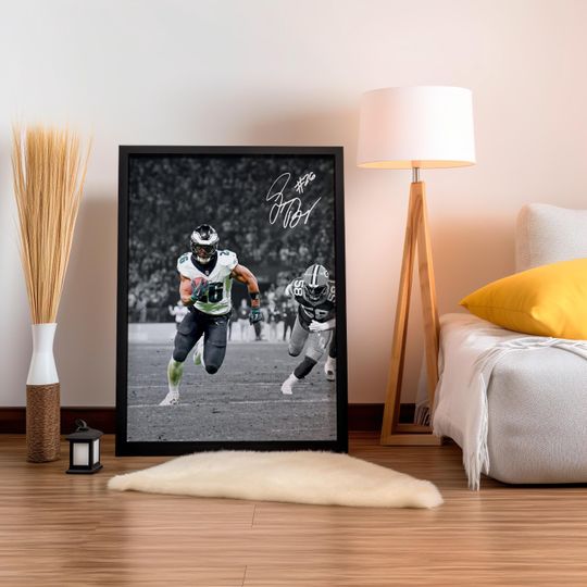 Saquon Barkley Poster,  Signed Football Poster