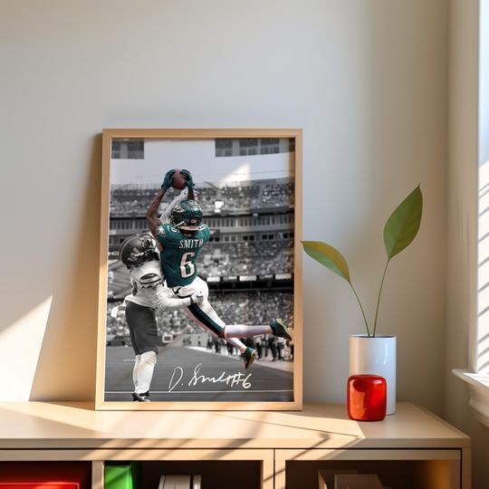 Devonta Smith Poster, Signed Football Poster