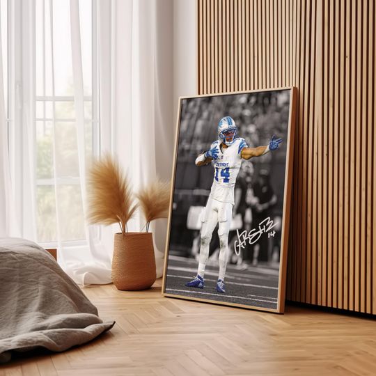 Amon-Ra St Brown Poster Signed Football Poster