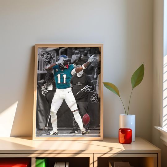 AJ Brown Poster,  Signed Football Poster