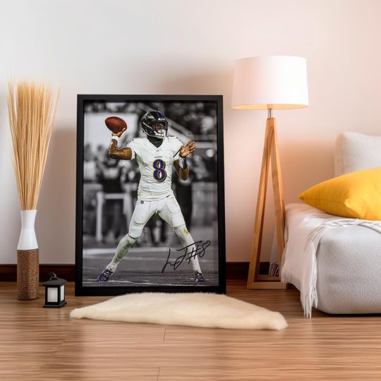 Lamar Jackson Poster, Signed Football Poster