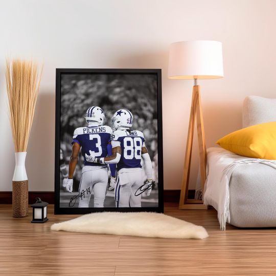 CeeDee Lamb Poster, George Pickens Poster, Signed Football Poster