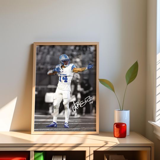 Amon-Ra St Brown Poster Signed Football Poster