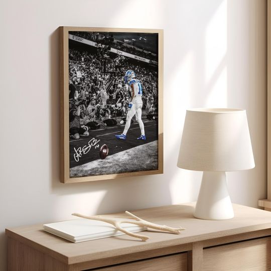 Amon-Ra St Brown Poster Signed Football Poster