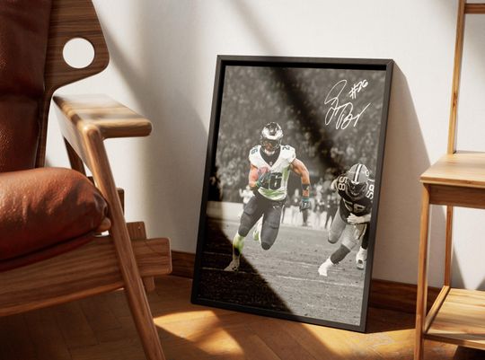 Saquon Barkley Poster,  Signed Football Poster