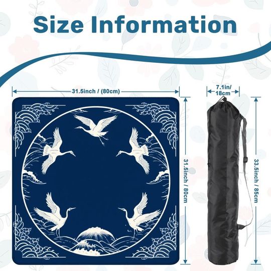 Navy Crane Mahjong Mat