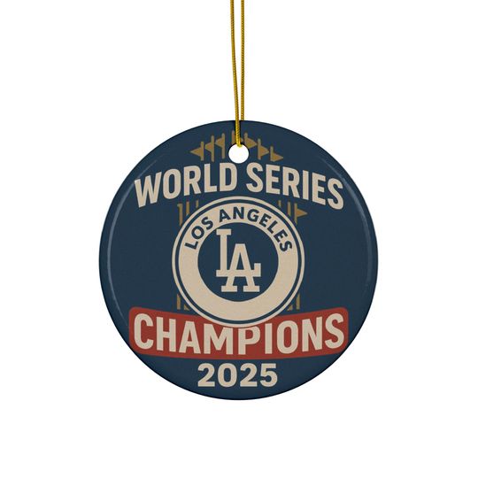 LA Dodgers World Series Champions 2025 Ceramic Ornament