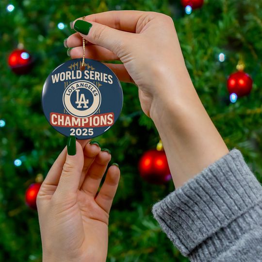 LA Dodgers World Series Champions 2025 Ceramic Ornament