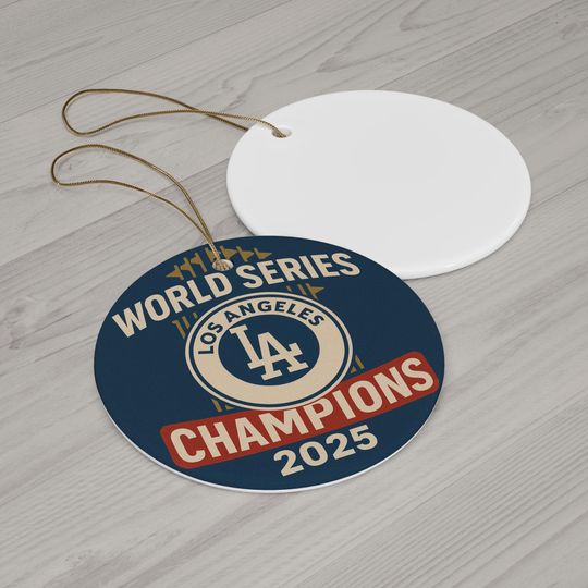 LA Dodgers World Series Champions 2025 Ceramic Ornament