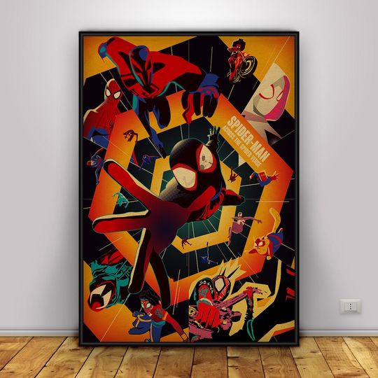 Spider-Man Into the Spider-Verse Poster | Miles Morales Wall Art | Home Decor | Kraft Paper Print | Movie Poster