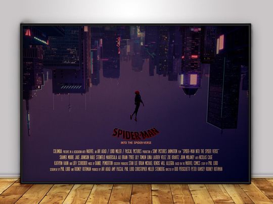 Spider-Man Into the Spider-Verse Poster | Miles Morales Wall Art | Home Decor | Kraft Paper Print | Movie Poster