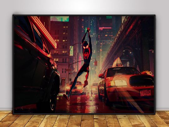 Spider-Man Into the Spider-Verse Poster | Miles Morales Wall Art | Home Decor | Kraft Paper Print | Movie Poster