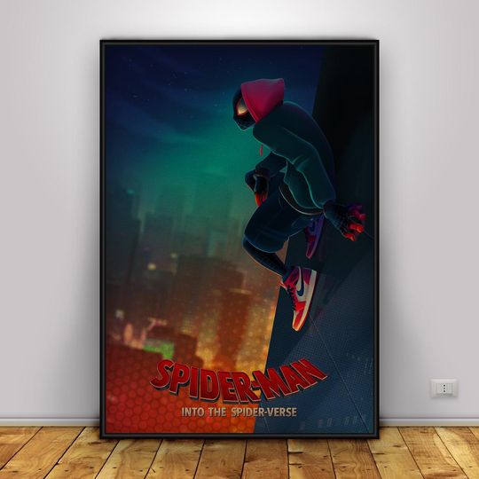 Spider-Man Into the Spider-Verse Poster | Miles Morales Wall Art | Home Decor | Kraft Paper Print | Movie Poster