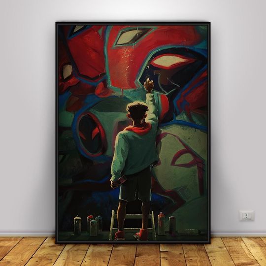 Spider-Man Into the Spider-Verse Poster | Miles Morales Wall Art | Home Decor | Kraft Paper Print | Movie Poster