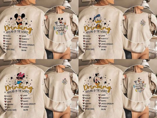 Drinking Around The World sweatshirt , Disney Drinking Team sweatshirt , Epcot Food And Wine