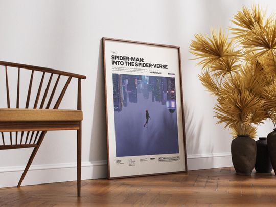 Spider-Man Into the Spider-Verse Poster, Miles Morales Wall Decor, Marvel Vertical Poster