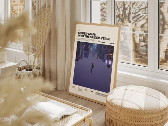 Spider-Man Into the Spider-Verse Poster, Miles Morales Wall Decor, Marvel Vertical Poster