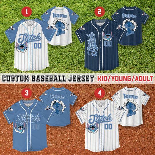Custom Disney Lilo and Stitch Jersey, Stitch Baseball Jersey
