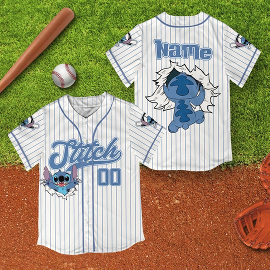 Custom Disney Lilo and Stitch Jersey, Stitch Baseball Jersey