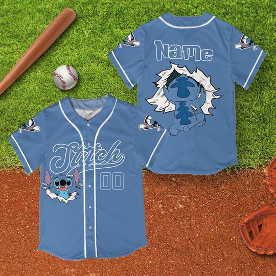Custom Disney Lilo and Stitch Jersey, Stitch Baseball Jersey