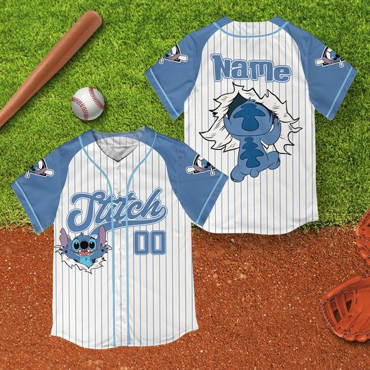Custom Disney Lilo and Stitch Jersey, Stitch Baseball Jersey