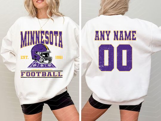 Personalized Minnesota Football Sweatshirts, Gift for Football Fan