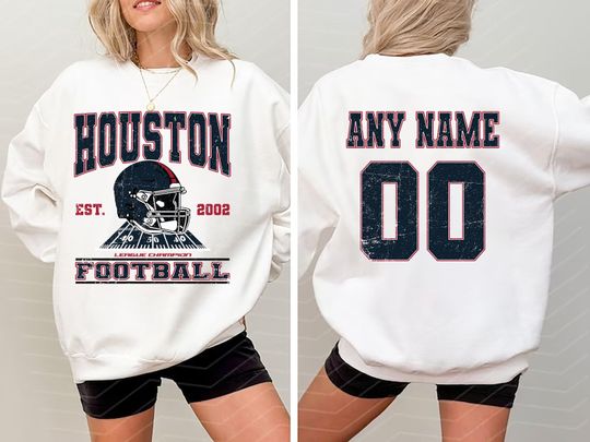 Personalized Houston Football Sweatshirts, Gift for Football Fan